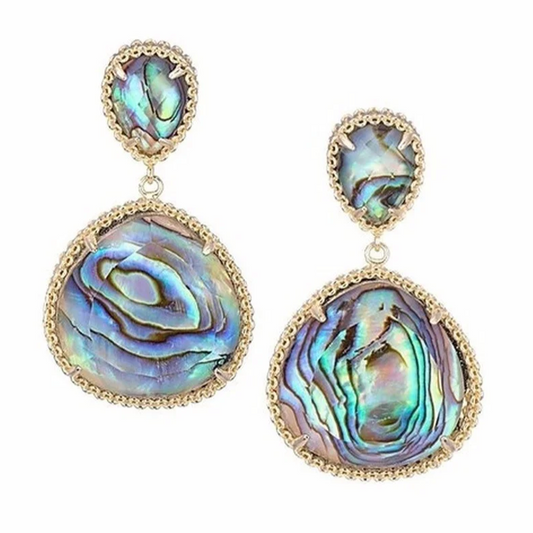 Éclat de Mer | Boucles d'oreilles dorées avec surfaces changeantes – Vue 01