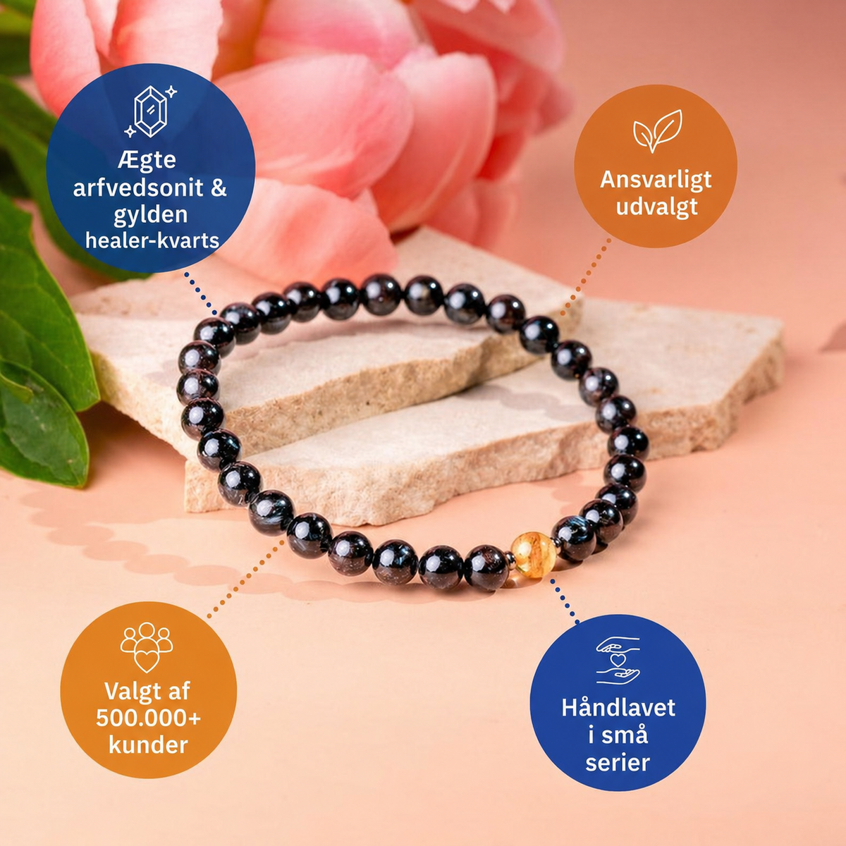 Clarté Intérieure – Bracelet en arfvedsonite | 6 mm – image 4