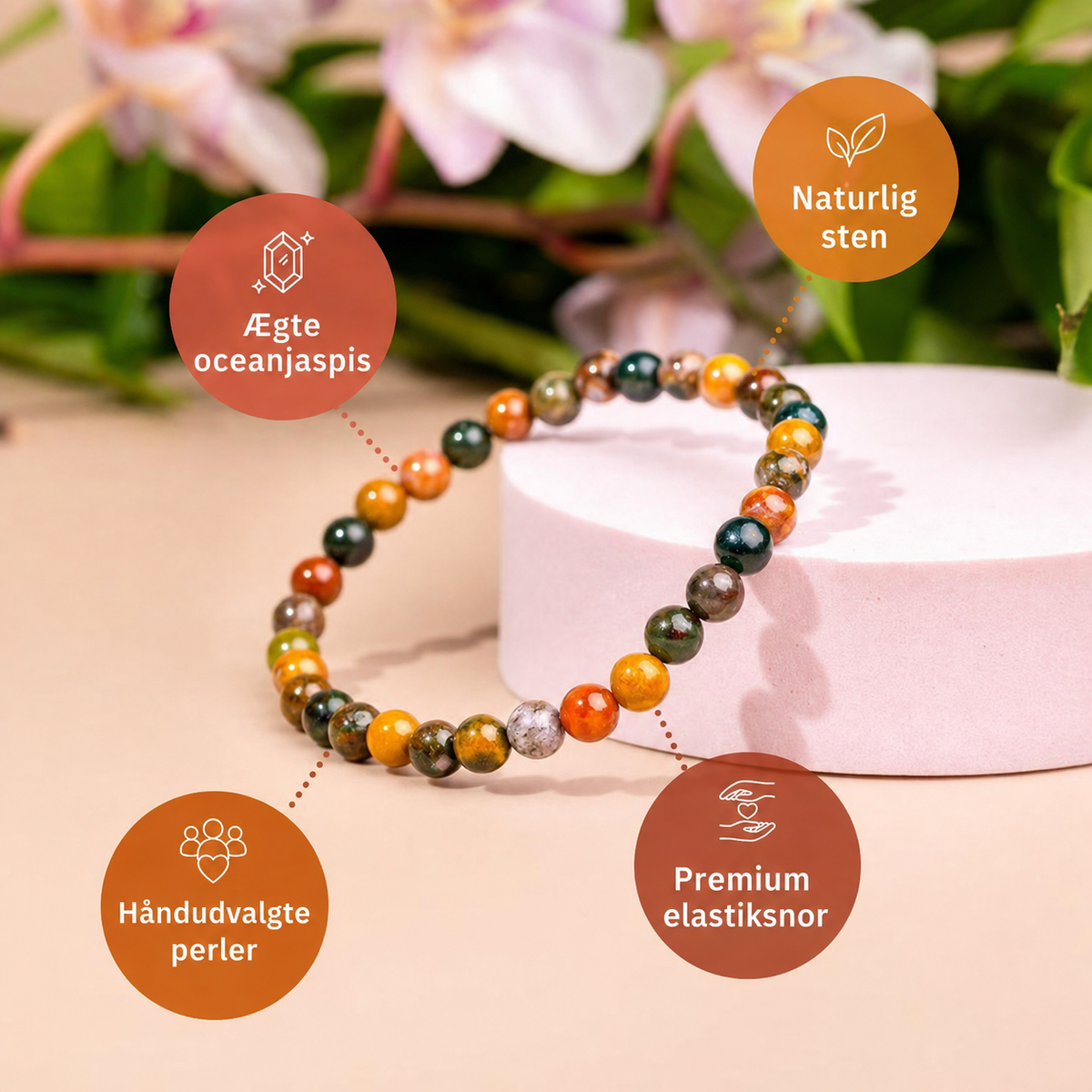 Paix Intérieure – Bracelet en jaspe océan | 6 mm – image 4
