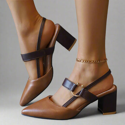 Ingeborg | Czółenka slingback w szpic na słupku