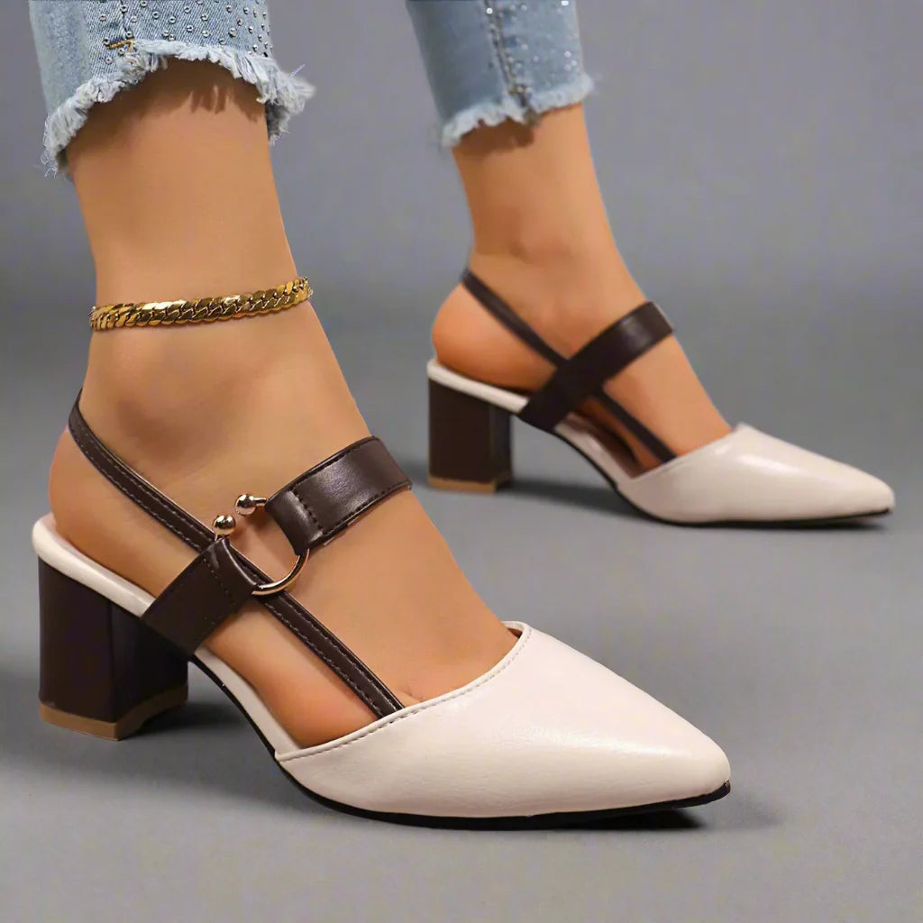Ingeborg | Czółenka slingback w szpic na słupku