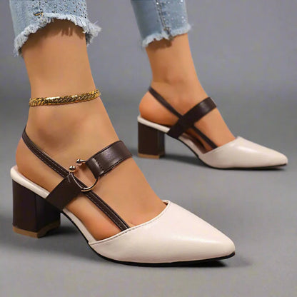 Ingeborg | Czółenka slingback w szpic na słupku