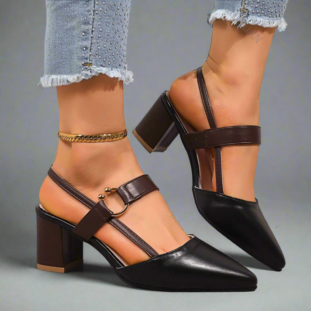 Ingeborg | Czółenka slingback w szpic na słupku