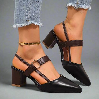 Ingeborg | Czółenka slingback w szpic na słupku