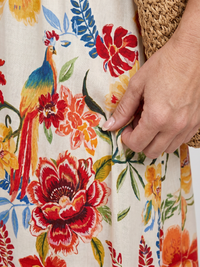 Isaure — Robe longue fleurie à taille empire