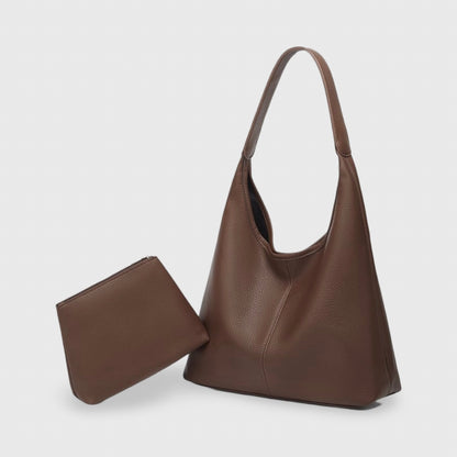 Sac cabas Épure brun vu de côté
