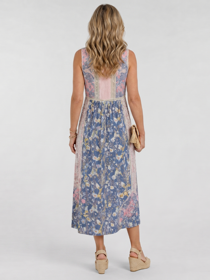 Ottoline — Robe midi à panneaux imprimés