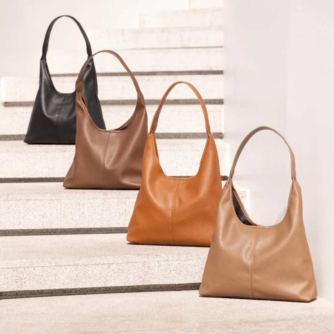 Sac hobo Jolie caramel vu de trois quarts