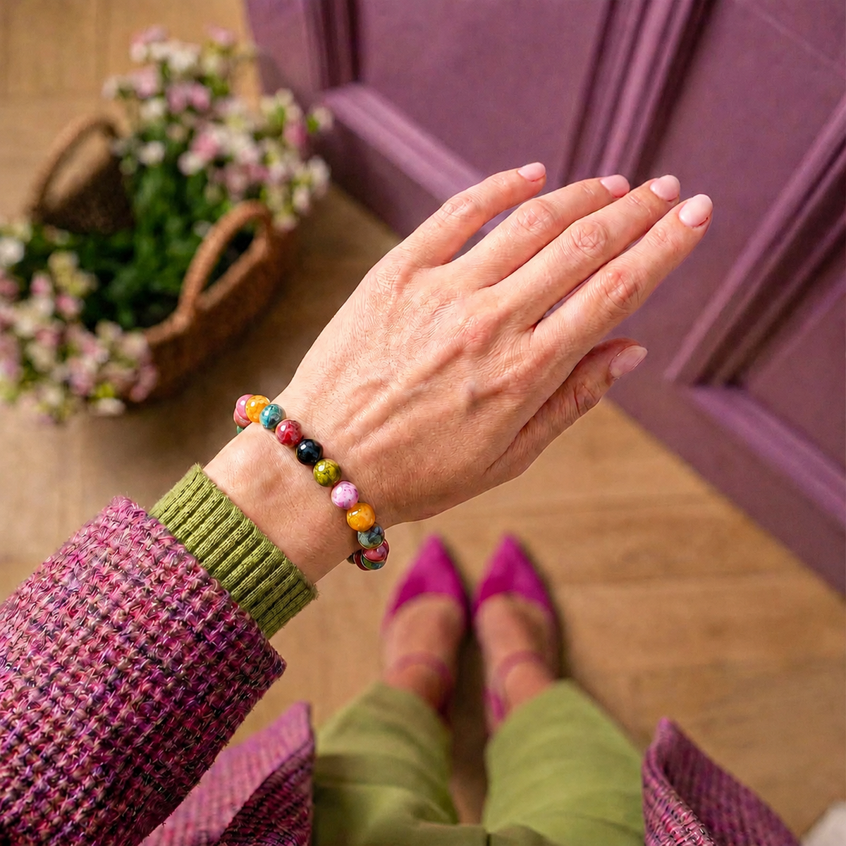 Ancrage – Bracelet en tourmaline arc-en-ciel | 8 mm – image 2