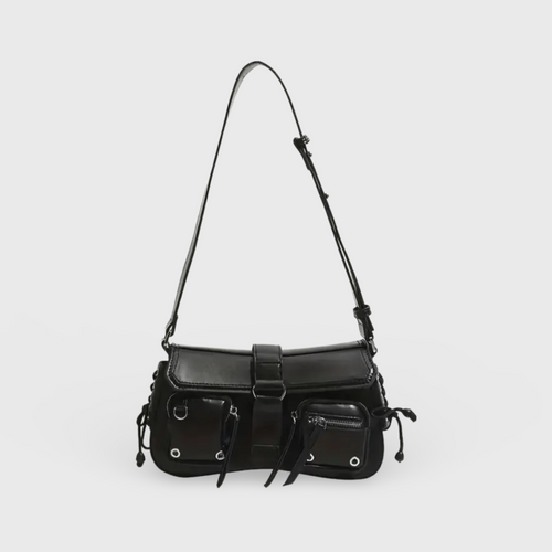 Sac porté épaule Lacet noir vu de face