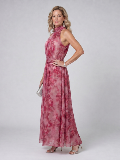 Jade — Robe longue dos nu à jupe évasée