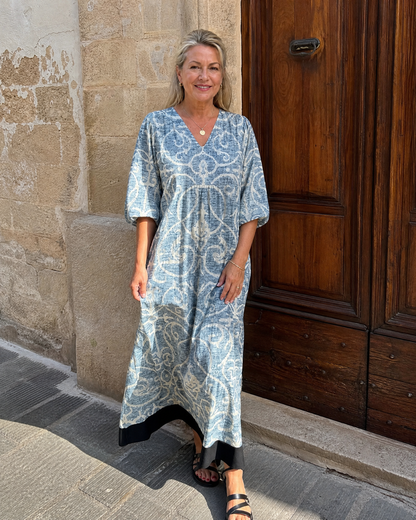 Isabelle — Robe longue à rinceaux vintage