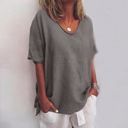 Léonine | Top ample à manches courtes — Gris foncé