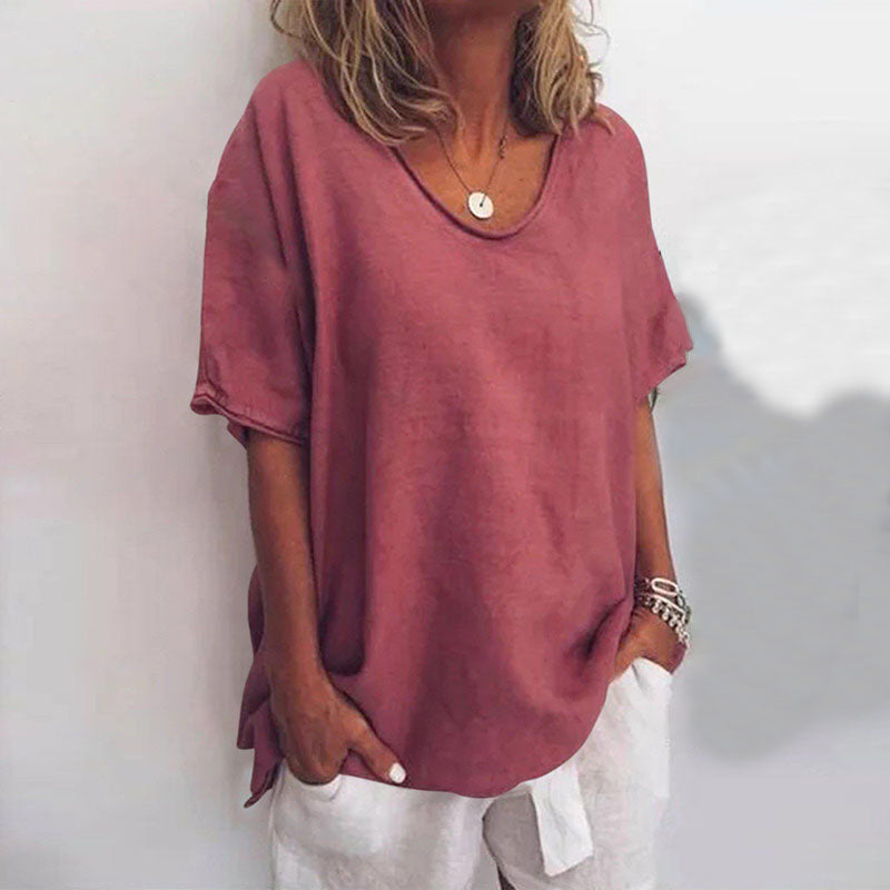 Léonine | Top ample à manches courtes — Vieux rose