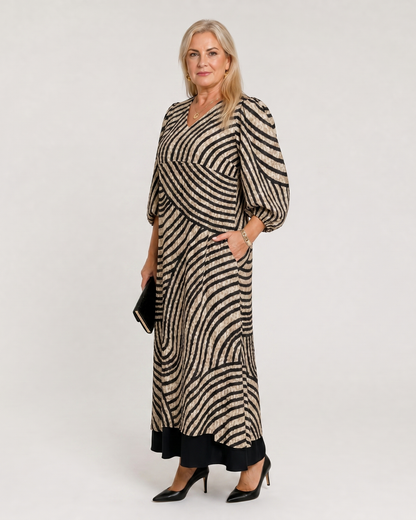 Gaëlle — Robe longue à vagues graphiques