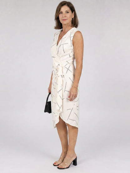 Aude — Robe portefeuille aux genoux sans manches