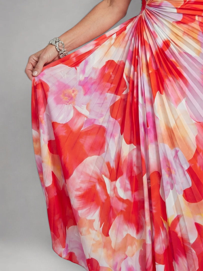 Séraphie — Robe longue asymétrique plissée
