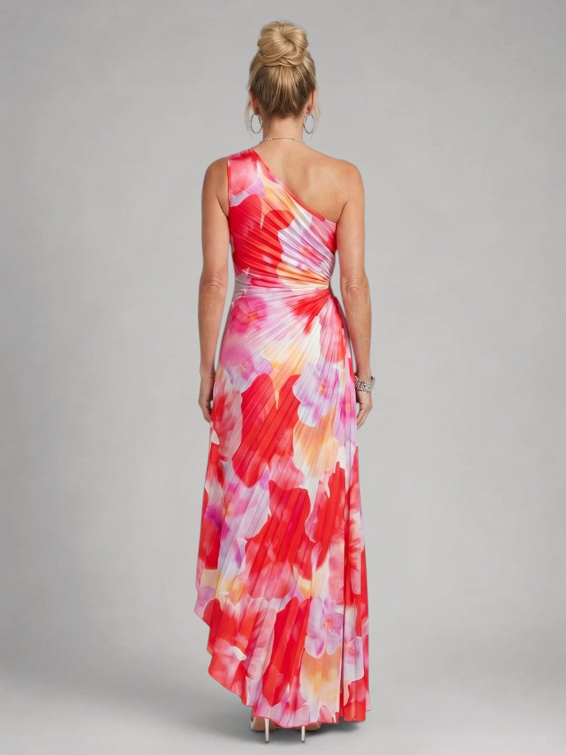 Séraphie — Robe longue asymétrique plissée