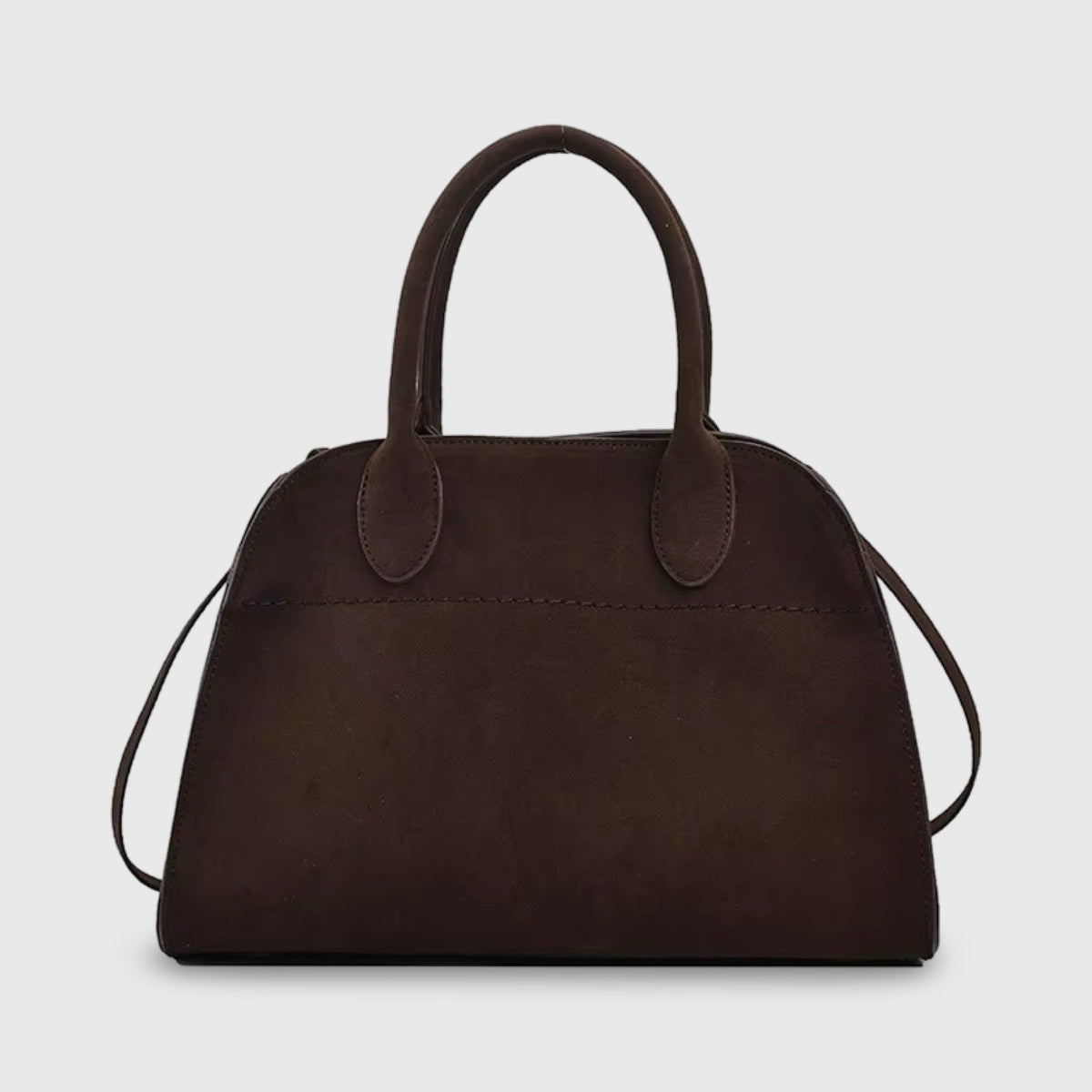 Sac en daim Moiré brun foncé vu de face