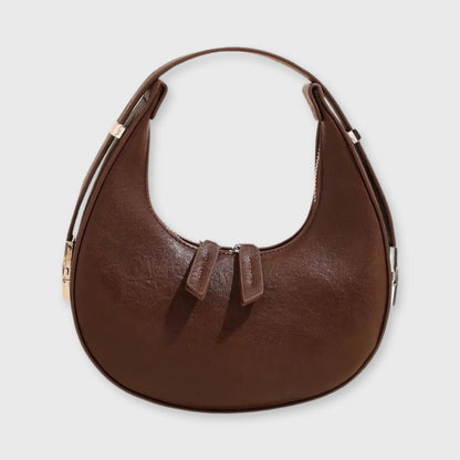Sac demi-lune Lune brun foncé vu de côté
