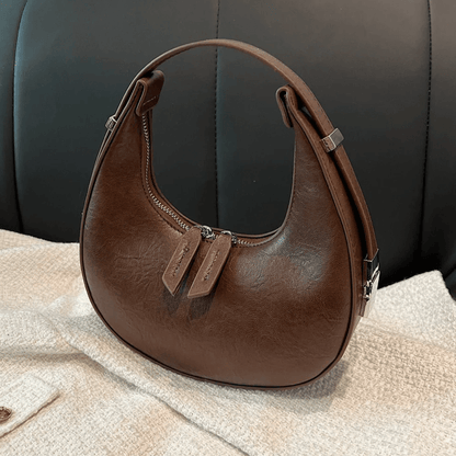 Sac demi-lune Lune brun foncé vu de trois quarts