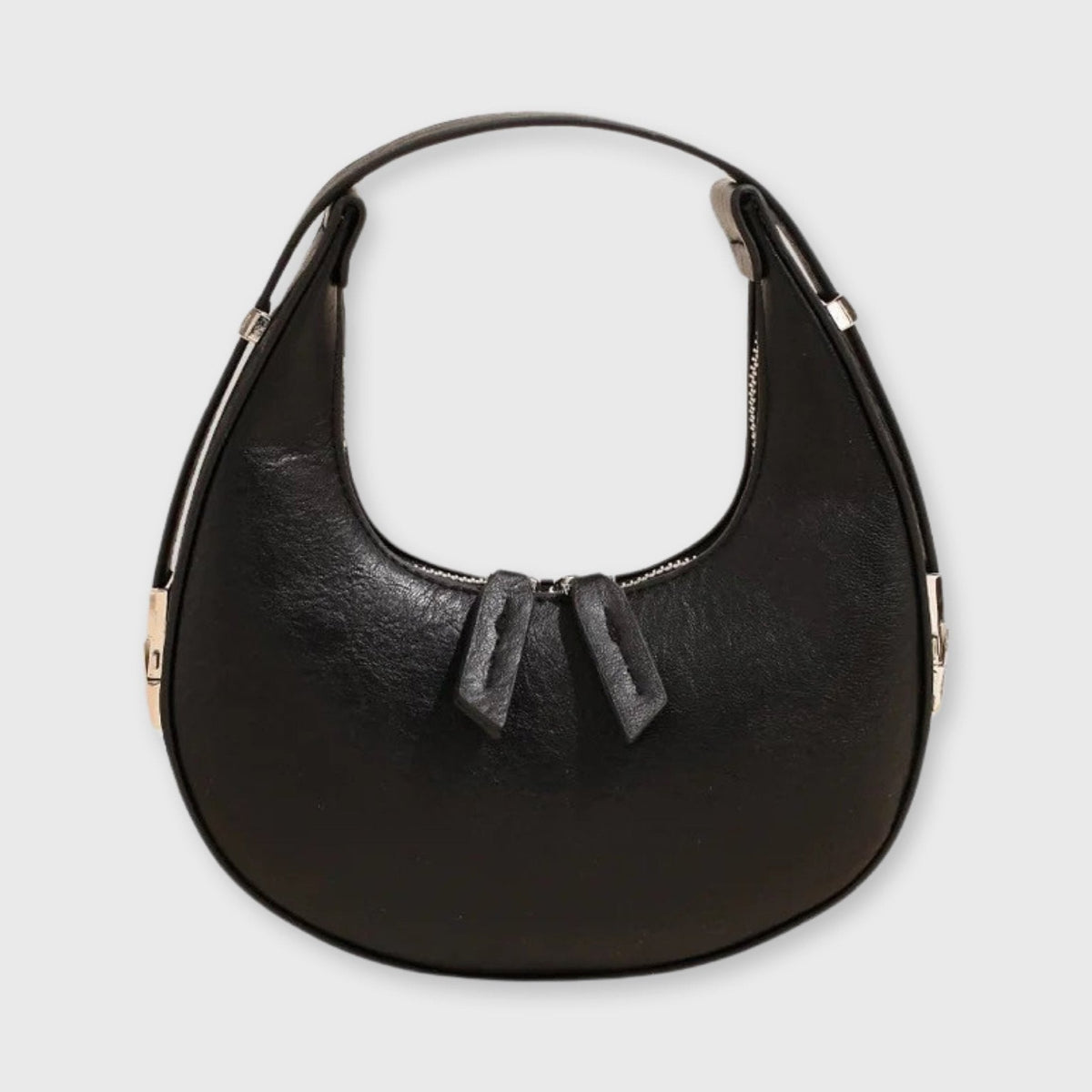 Sac demi-lune Lune noir vu de face