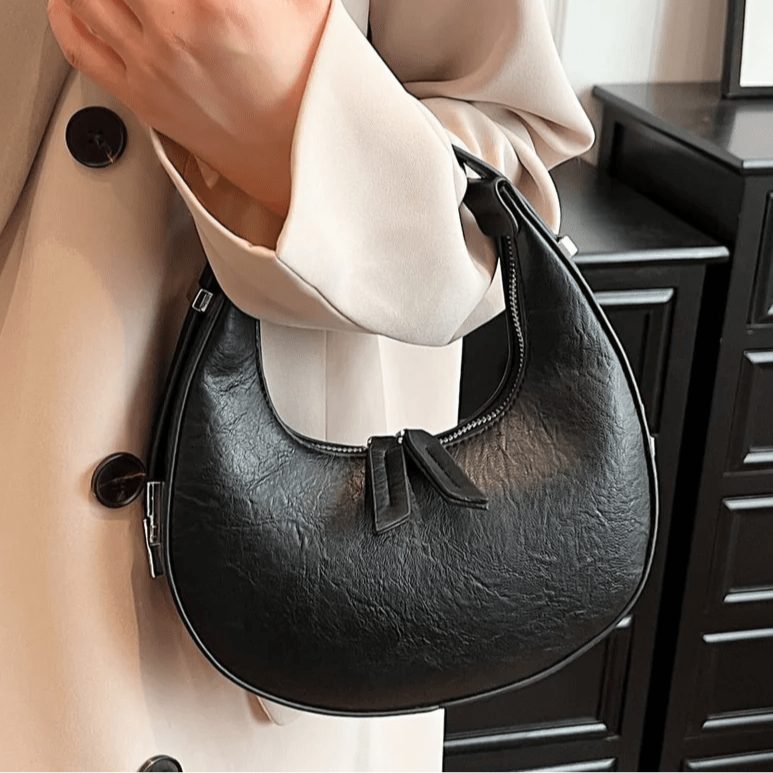 Sac demi-lune Lune noir, photo détail