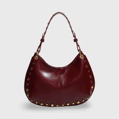 Sac porté épaule Nour bordeaux vu de face