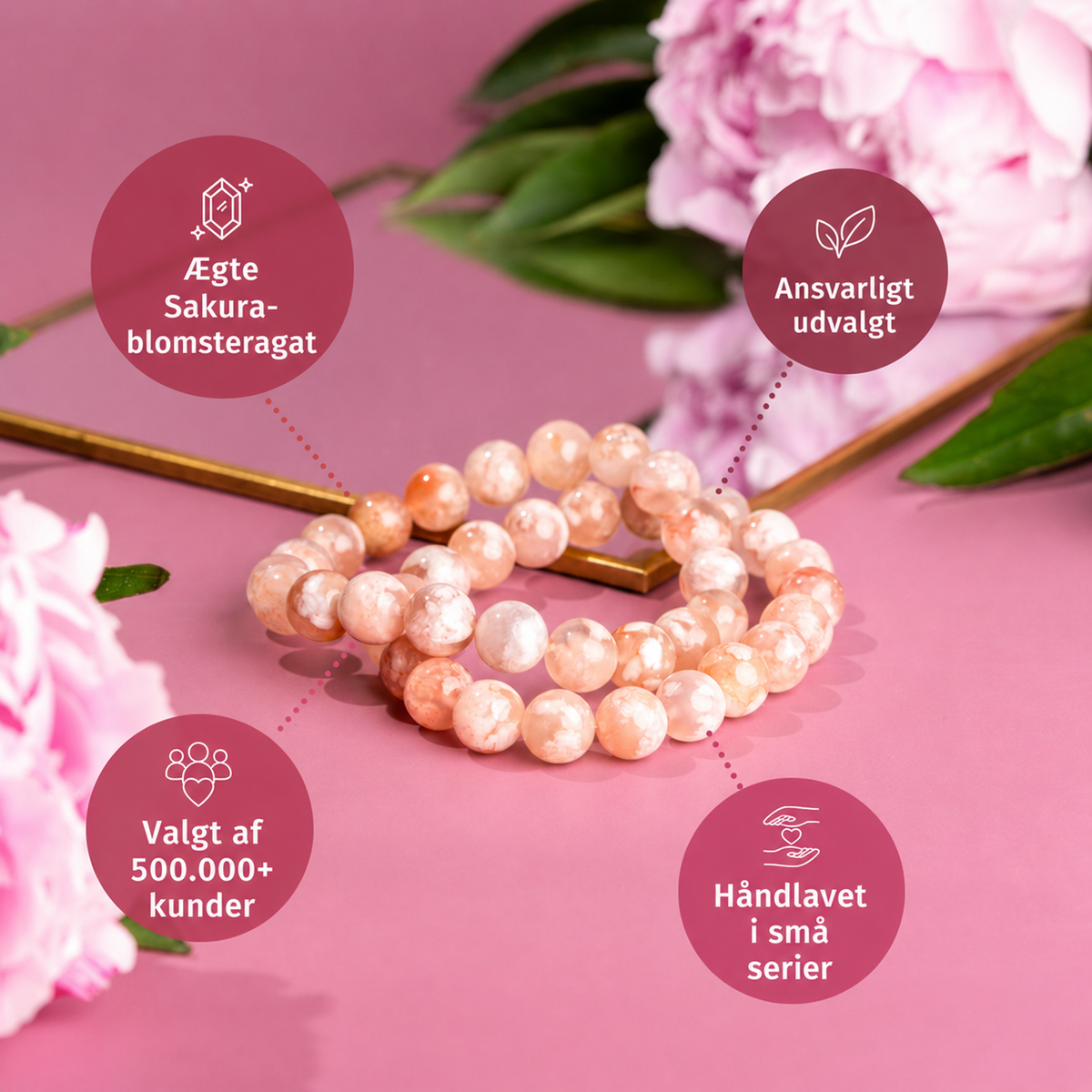 Nouveaux Départs – Bracelet en agate sakura | 10 mm – image 4