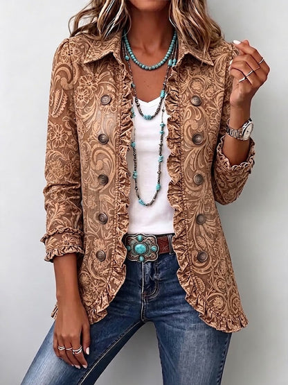 Vyclara | Veste volantée bohème à imprimé floral