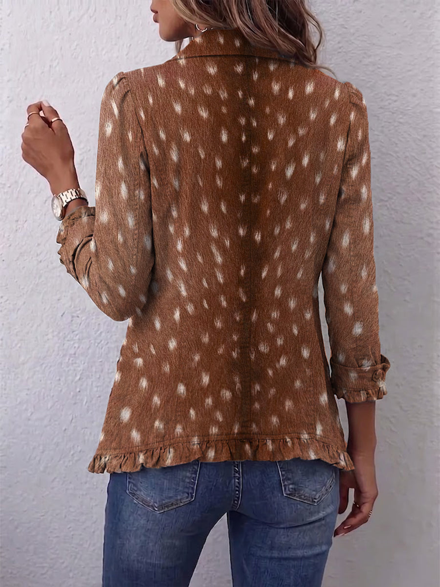 Nolinda | Veste volantée bohème à imprimé animalier