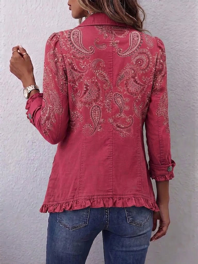 Anouk | Veste volantée vintage à imprimé cachemire