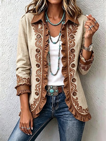 Dawncroft | Veste volantée bohème à imprimé floral