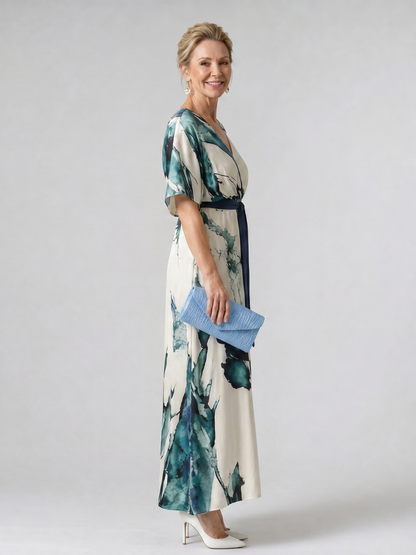 Hyacinthe — Robe longue à manches papillon et ceinture