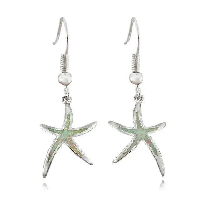 Éclat d'Étoile de Mer | Boucles d'oreilles argentées avec étoile de mer – Vue 03