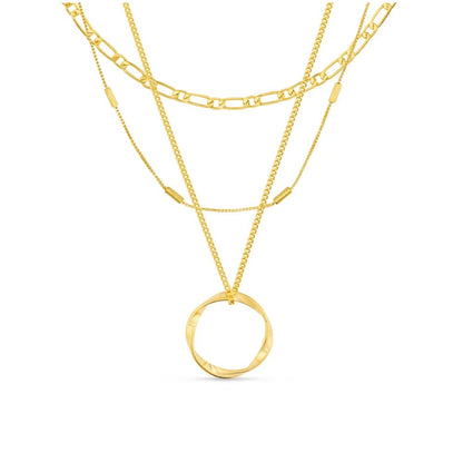 Corinne | Collier à trois rangs avec cercle ouvert – Vue 01