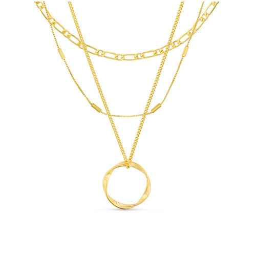 Corinne | Collier à trois rangs avec cercle ouvert – Vue 01