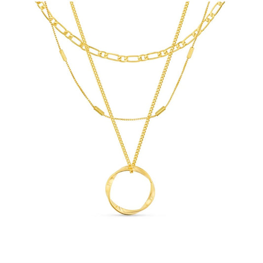 Corinne | Collier à trois rangs avec cercle ouvert – Vue 01