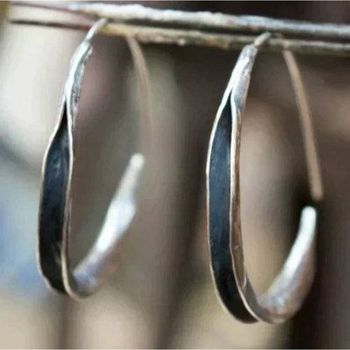 Arc Large | Larges créoles argentées – Vue 01