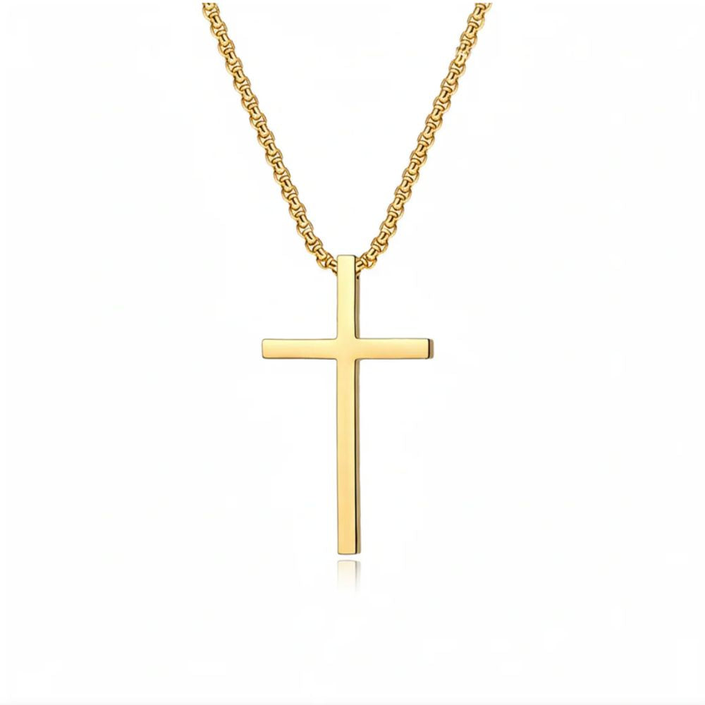 Berthe | Collier croix au serti épuré – Vue 01