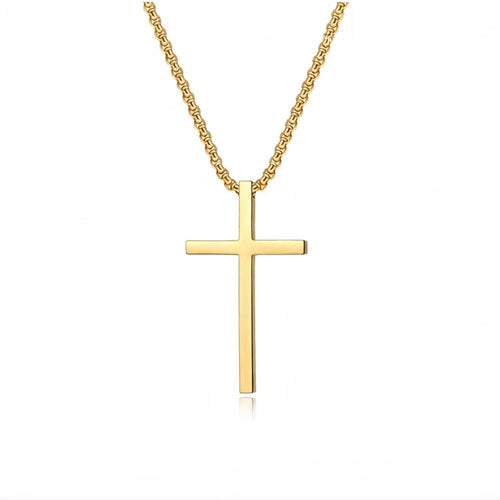 Berthe | Collier croix au serti épuré – Vue 01