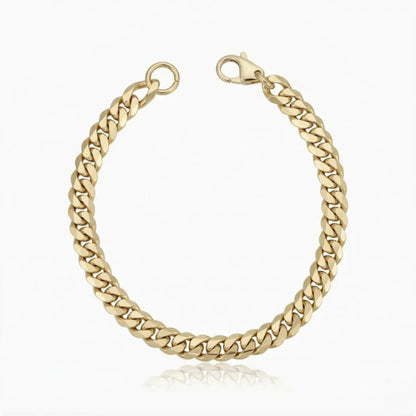 Maille Gourmette | Bracelet gourmette doré – Vue 01