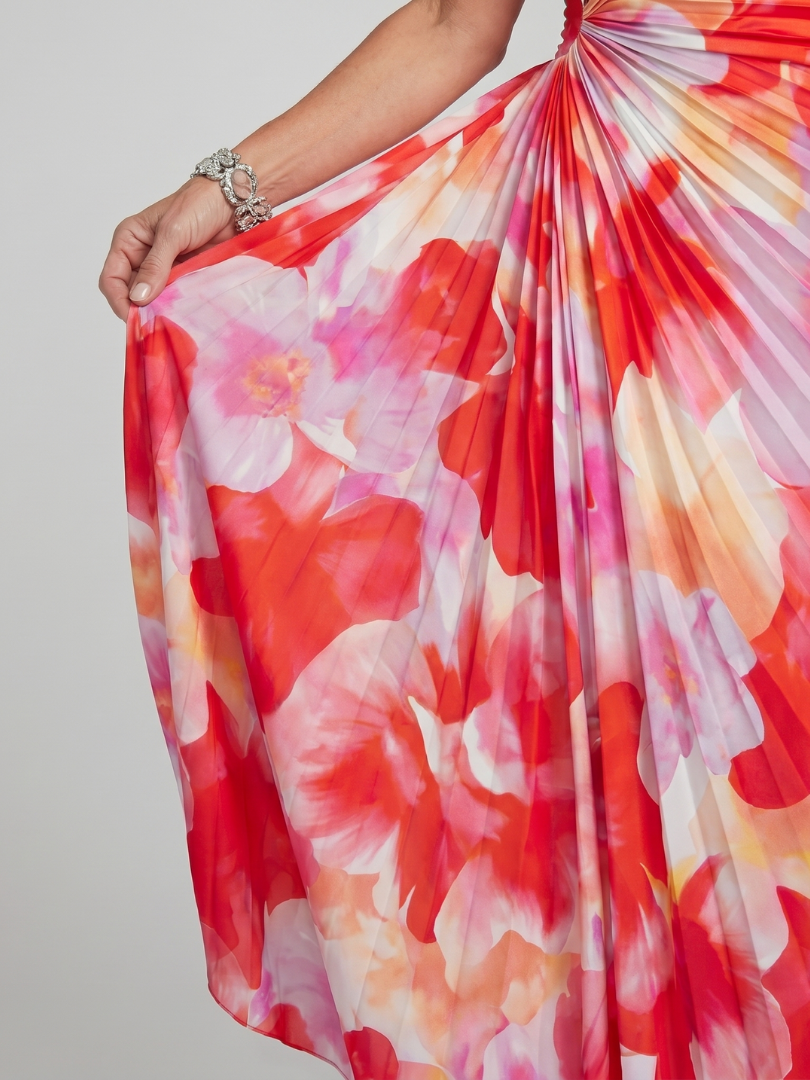 Quiterie — Robe longue asymétrique en plissé