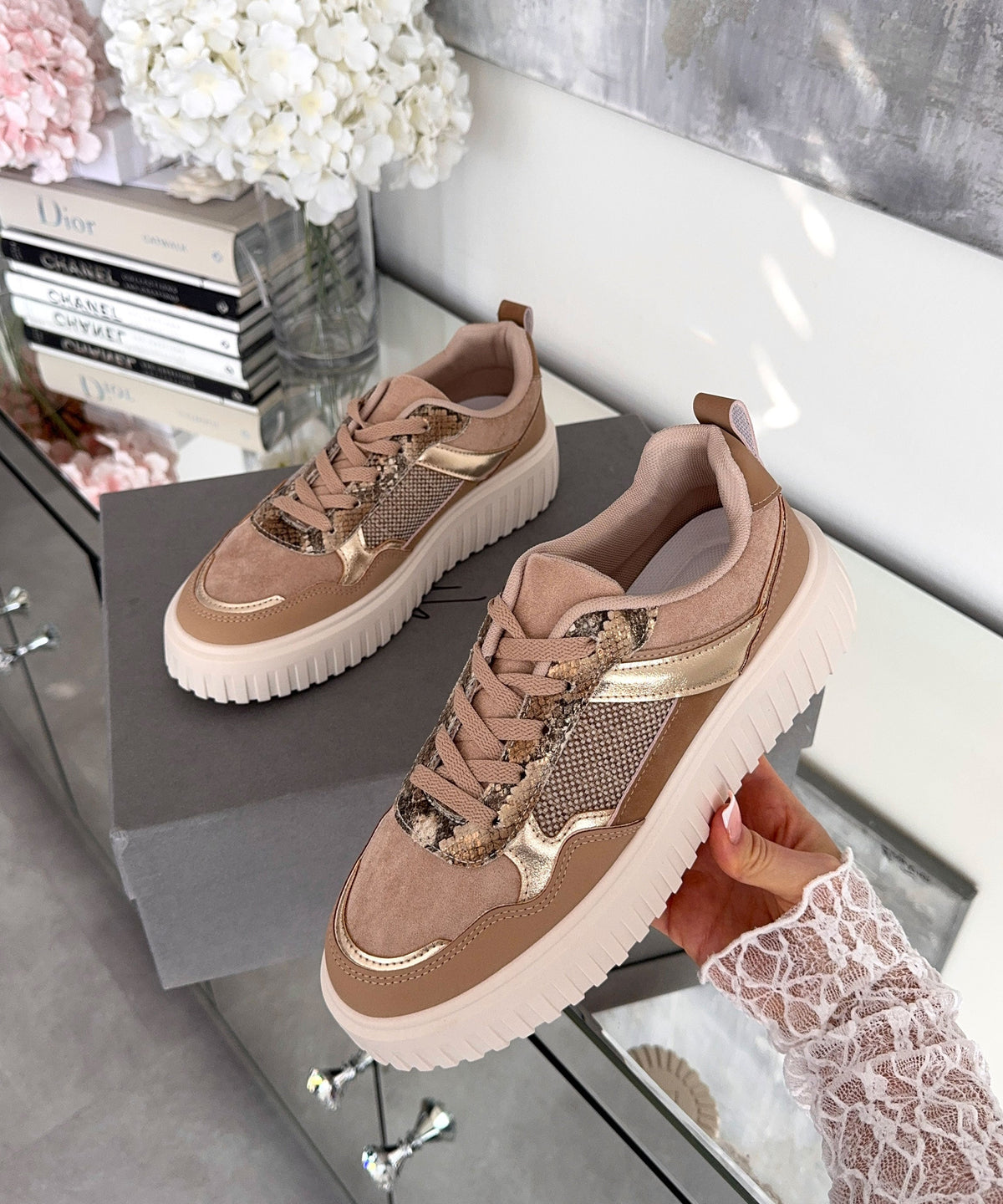 Sneakersy Daria taupe