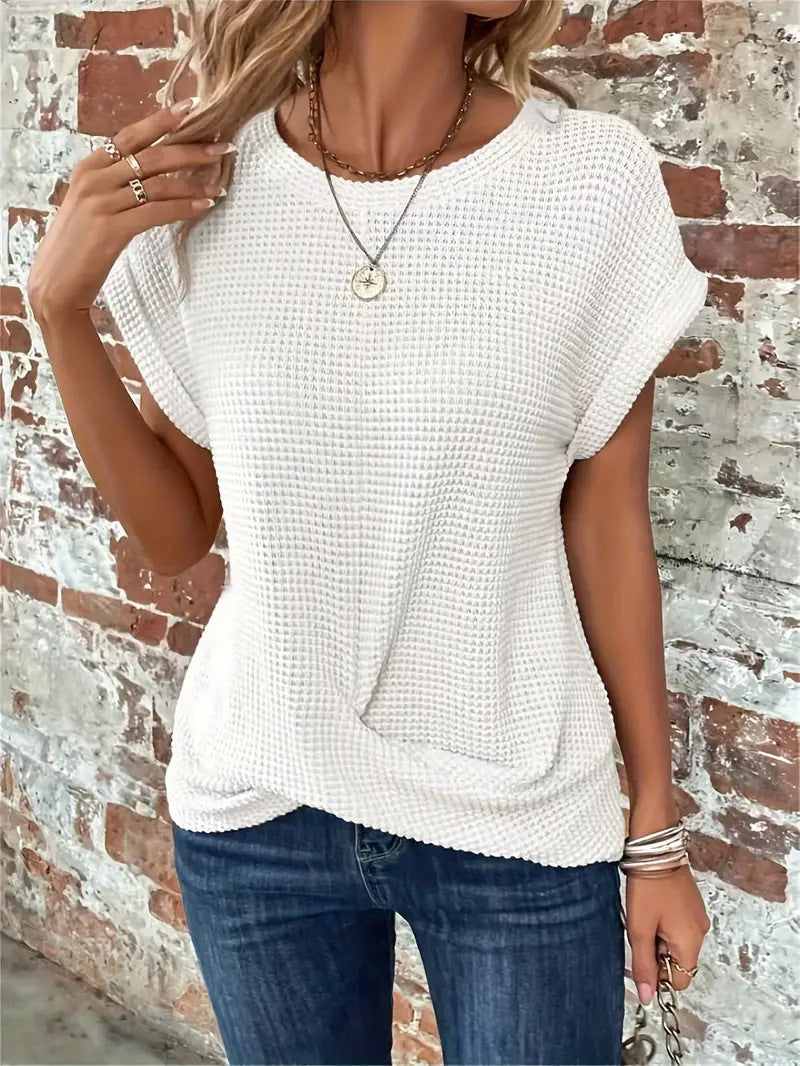 Urielle | T-shirt à texture gaufrée — Blanc
