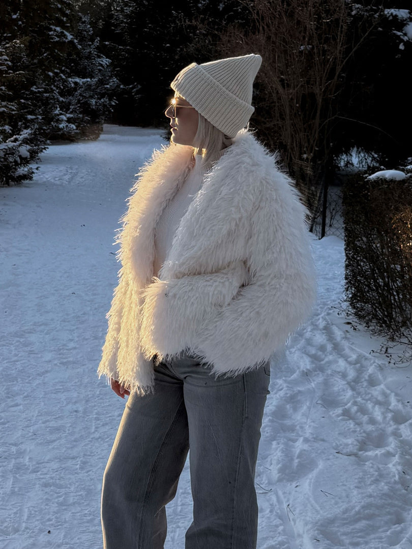Sophie – kurtka ze sztucznego futra, kolor biały