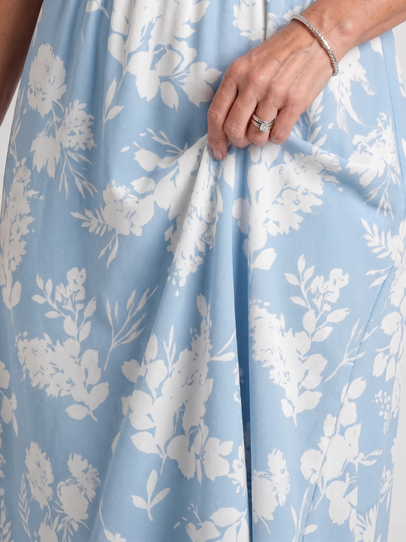 Léonide — Robe midi cache-cœur à taille froncée