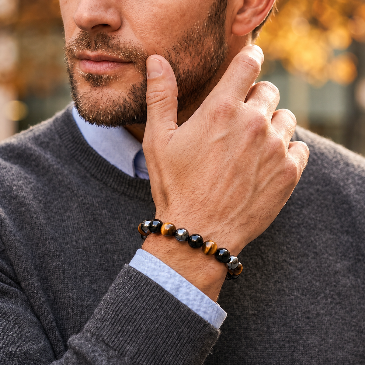 Bracelet Triple Protection porté par un homme