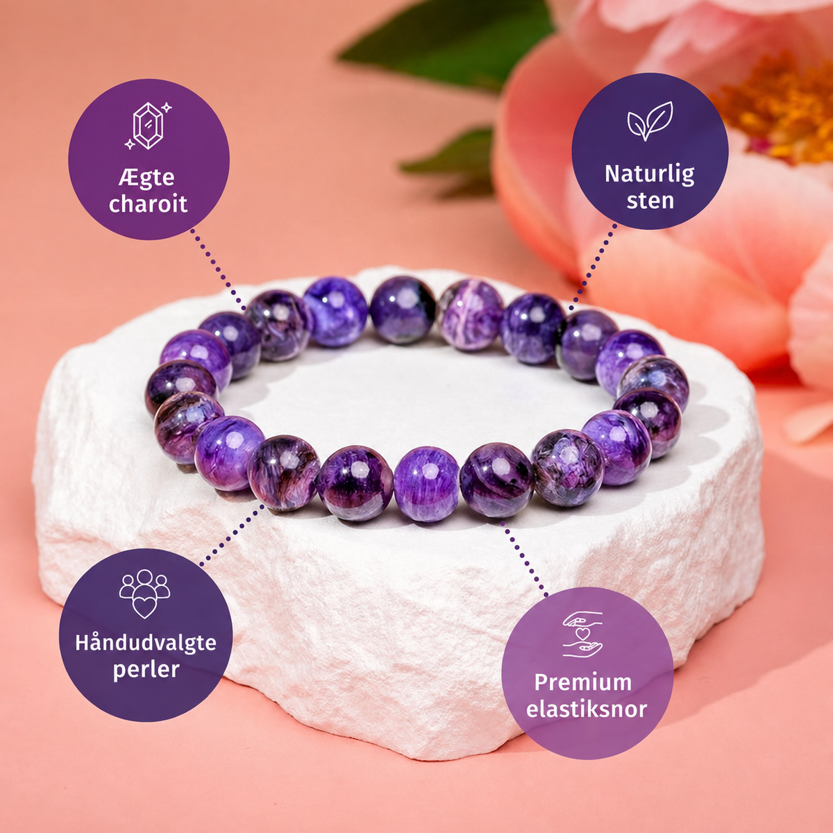 Intuition Inébranlable – Bracelet en charoïte | 10 mm – image 4