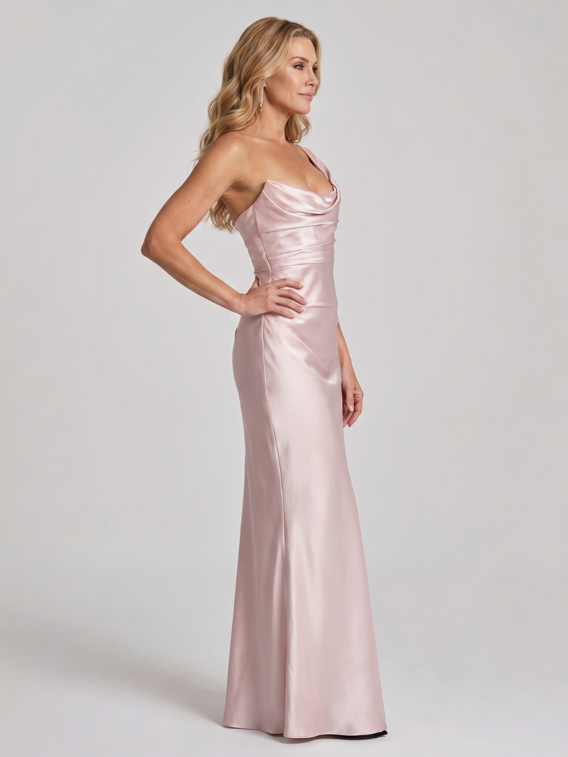 Albane — Robe longue asymétrique à drapé